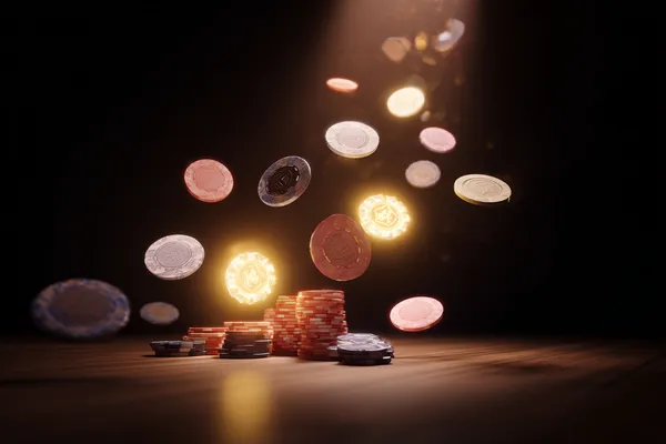 A woman smiling while playing online games on her laptop, surrounded by neon casino elements, showcasing BDJLBD’s diverse game collection.